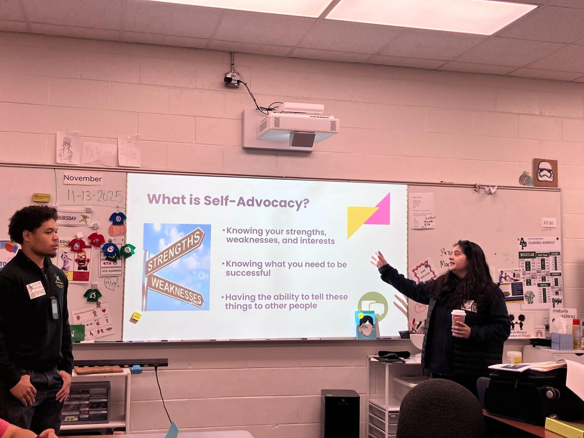 EMP2 team facilitating a session for students at Allen Park High School.