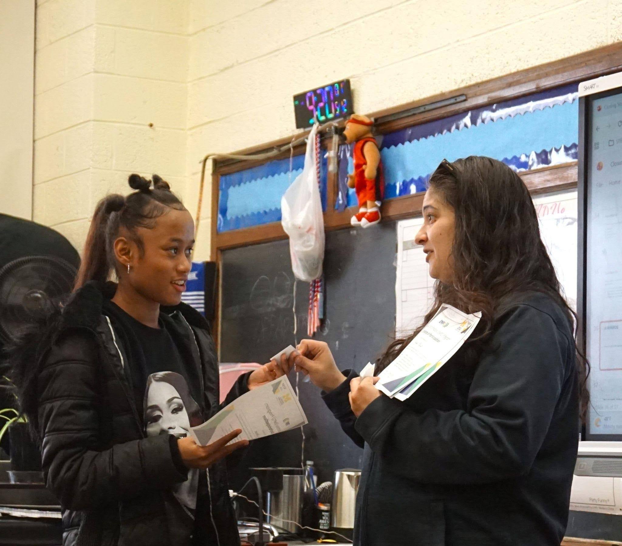 EMP2 team facilitating a session for students at Allen Park High School.